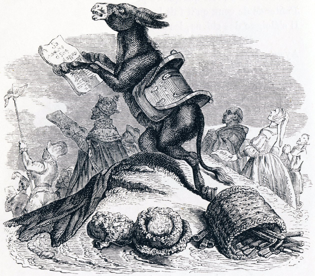 Eşek ve efendileri - La Fontaine'in Masalları by Grandville