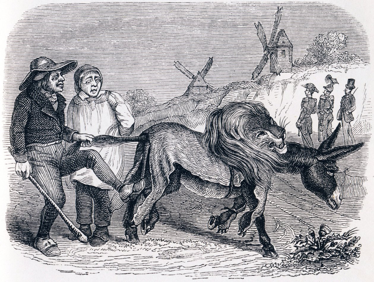 Aslan postlu eşek - La Fontaine Masalları by Grandville