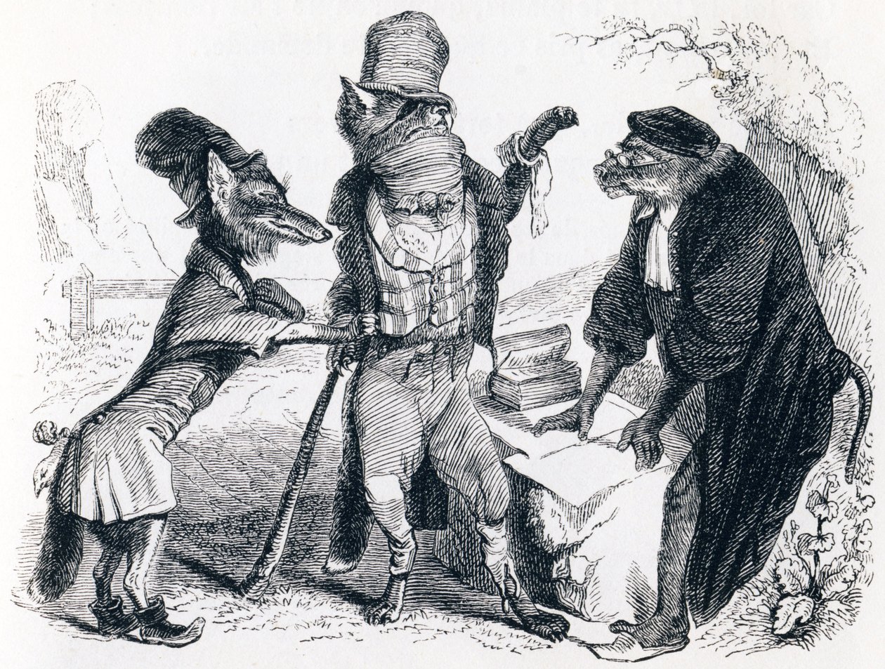 Maymun önünde tilkiye yalvaran kurt - La Fontaine