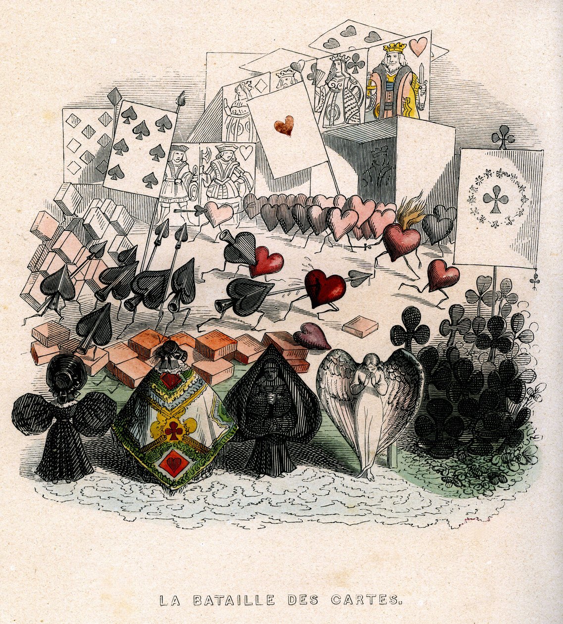 örnekleme: "Un Autre Monde", baskı Fournier için oynanacak bir kart savaşı by Grandville