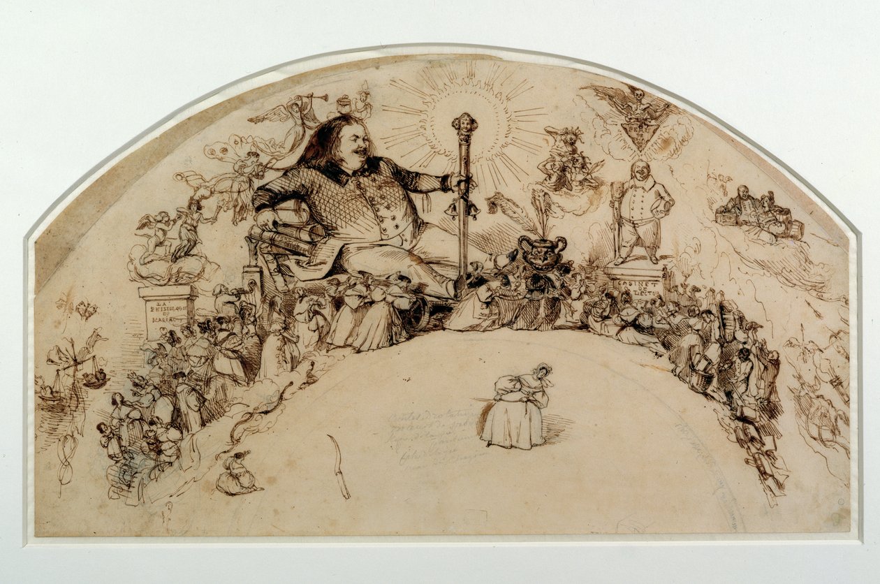 Honore de Balzac (1799-1850), romanlarındaki karakterler arasında bir hayran için tasarım by Grandville