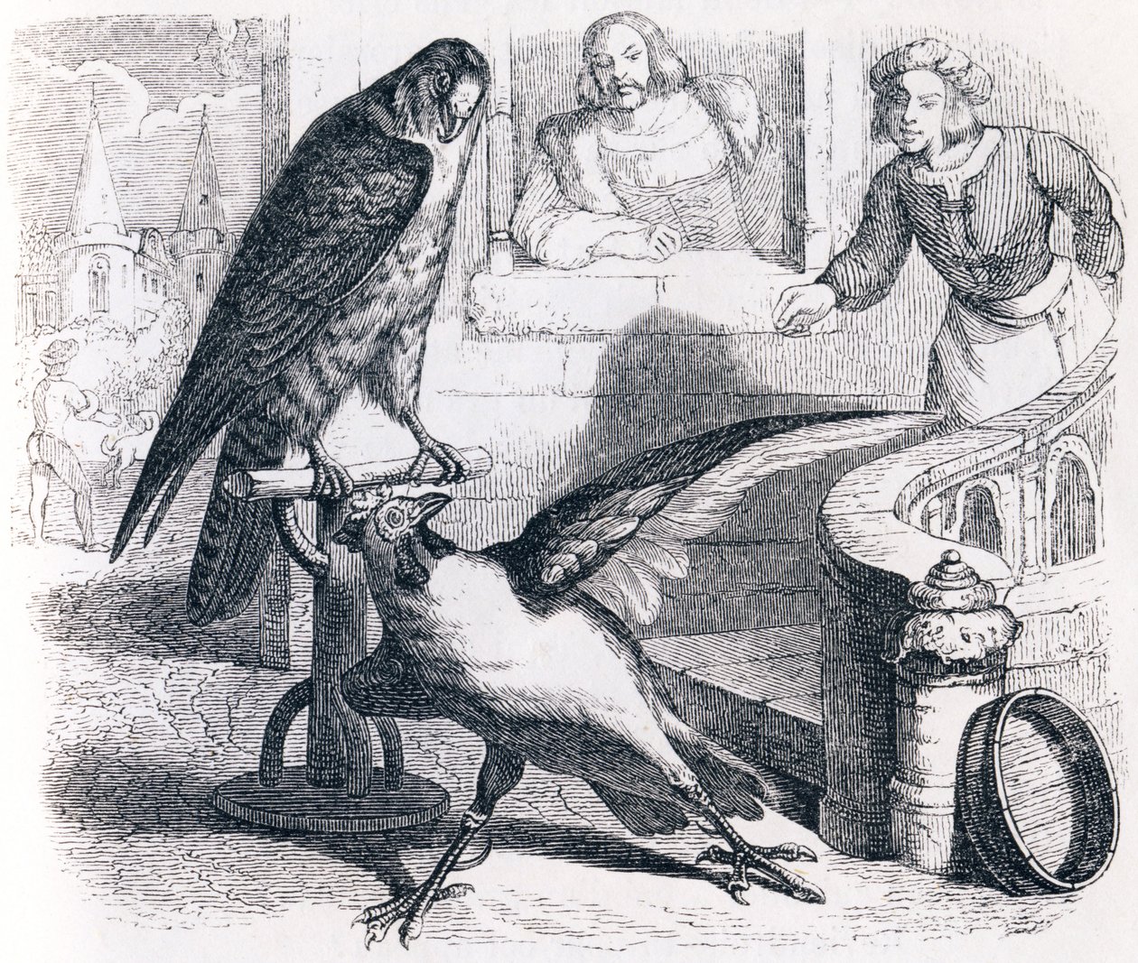 şahin ve capon by Grandville