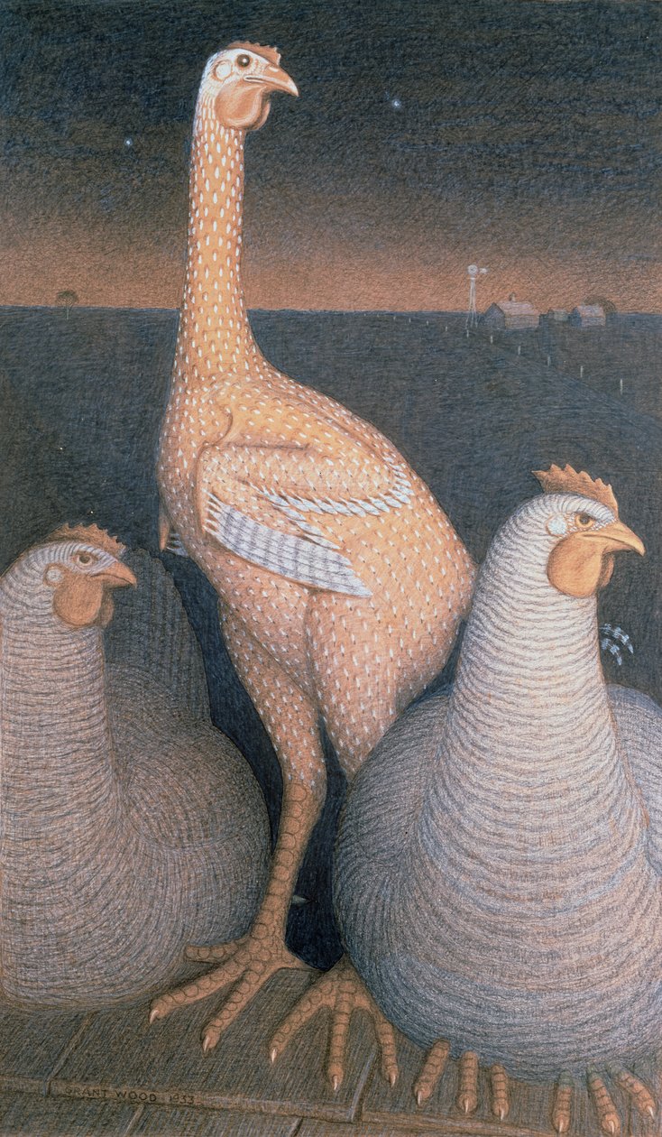 Ergenlik, 1933 by Grant Wood