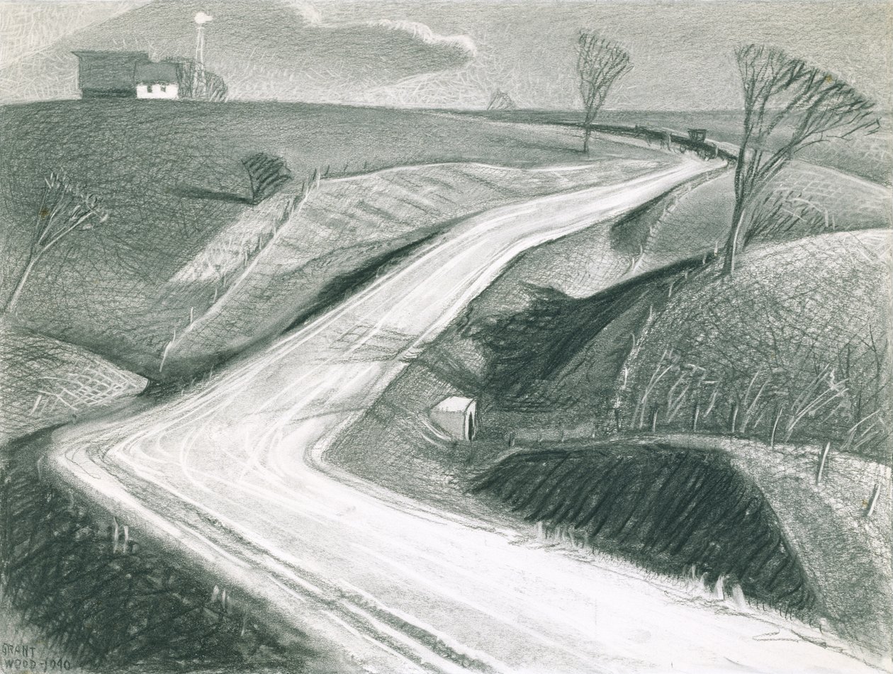 Mart 1940 (kağıt üzerinde karakalem) by Grant Wood