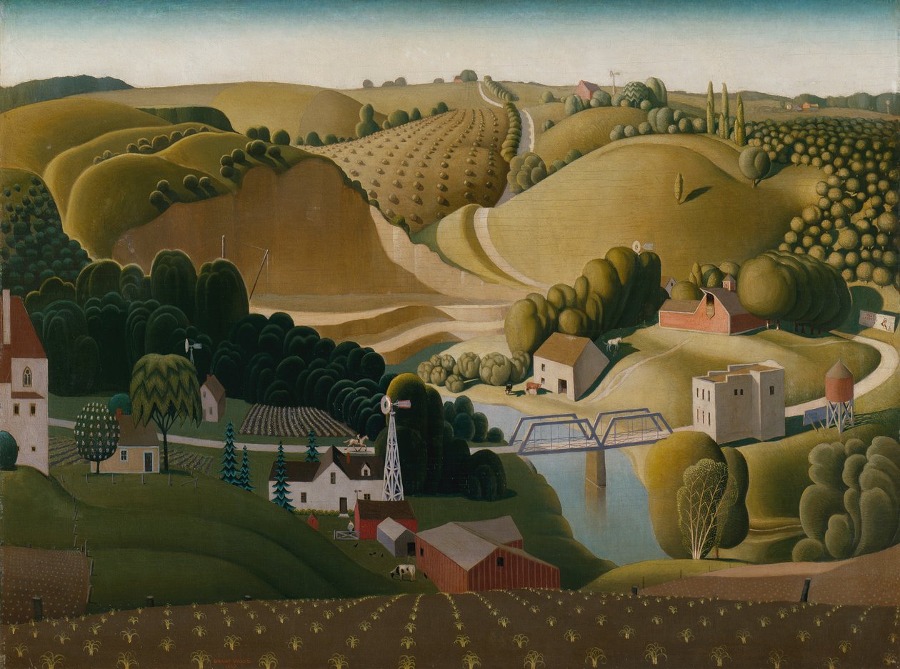 Taş Şehir, Iowa by Grant Wood
