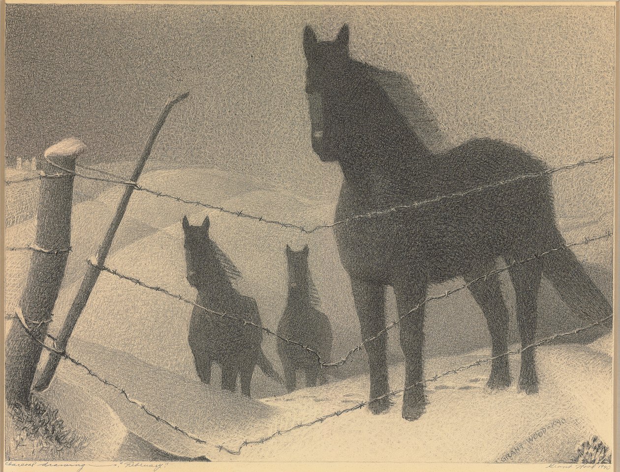 "Şubat" Çalışması, 1940 by Grant Wood