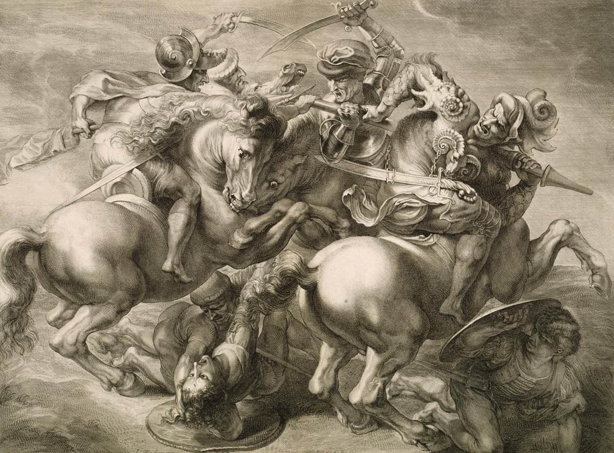 Dört Atlı Savaşı (Anghiari Savaşı) by Gérard Edelinck