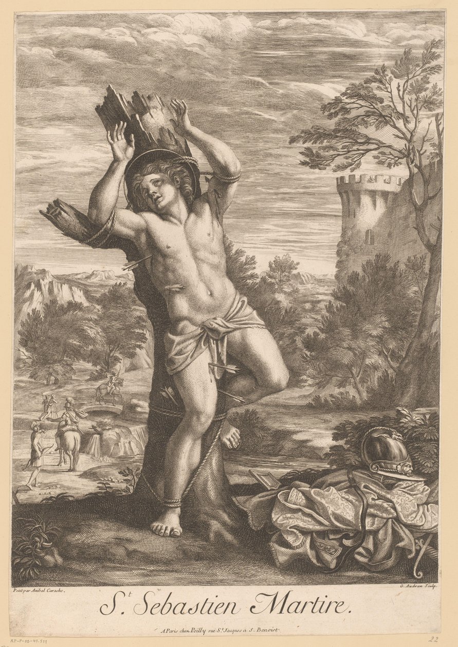 H. Sebastiaan Aziz Sebastien Martire (nesne üzerindeki başlık) by Gérard Audran