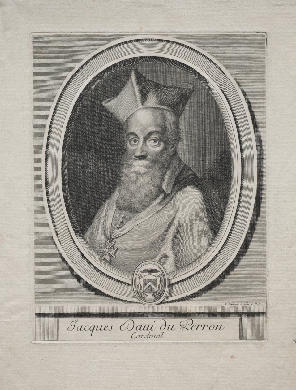 Kardinal Jacques Davey Duperron by Gérard Edelinck