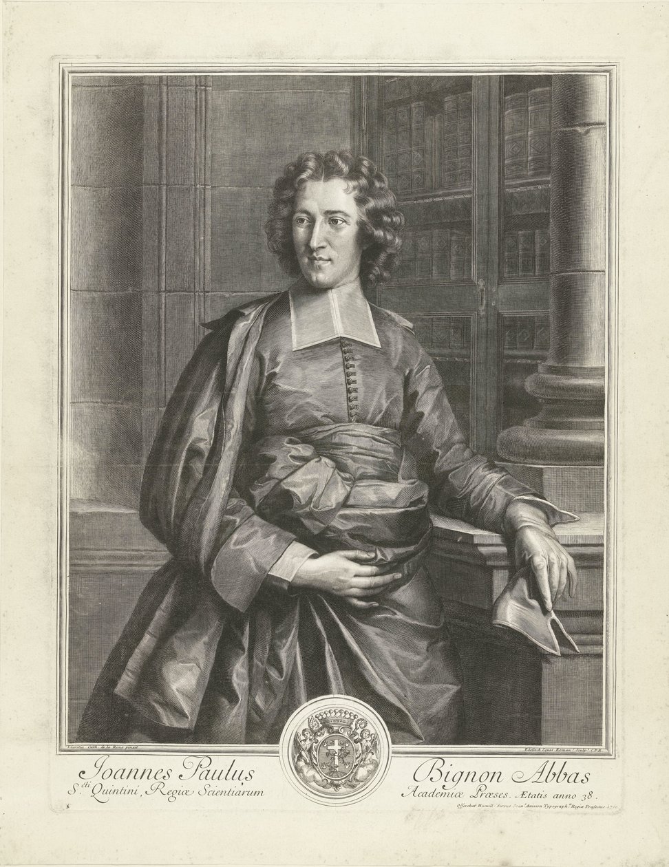 Jean Paul Bignon Joannes Paulus Bignon Abbas'ın portresi (nesne üzerindeki başlık) by Gérard Edelinck