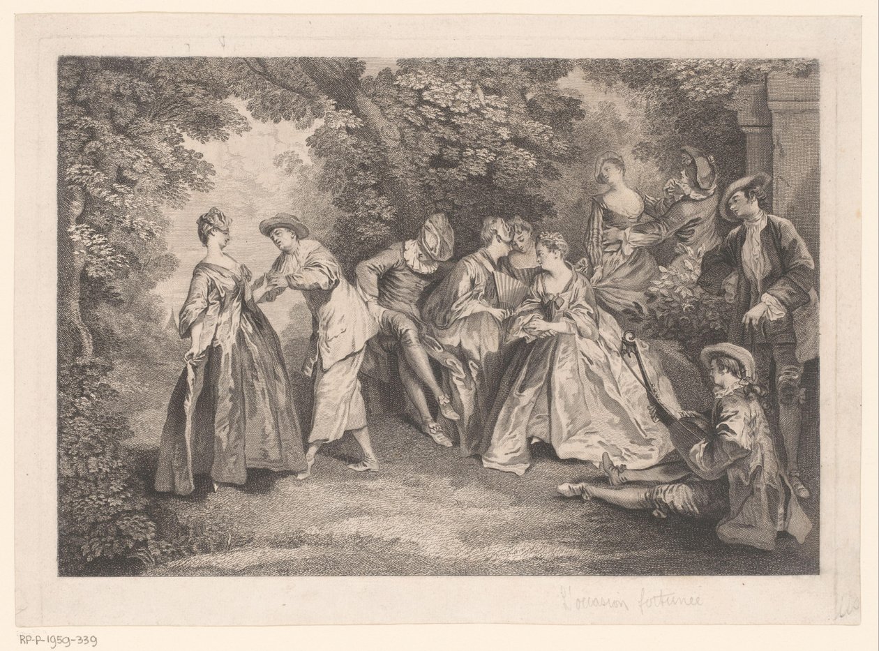 Zarif bir şirketle park manzarası by Gérard Jean Baptiste Scotin (II)
