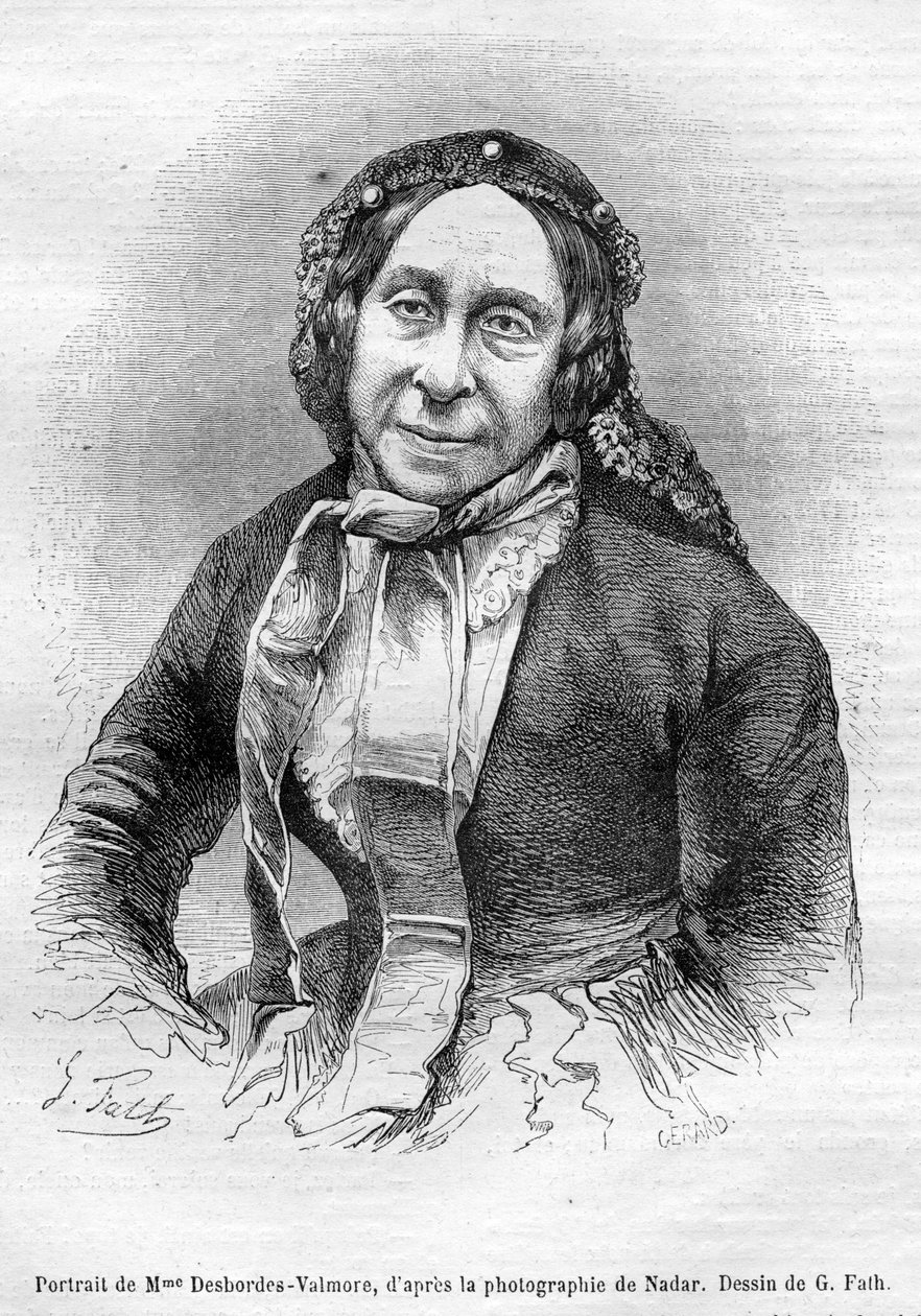 Marceline Desbordes Valmore portre mezarı by «Gérard» d’après Georges Fath d’après Nadar