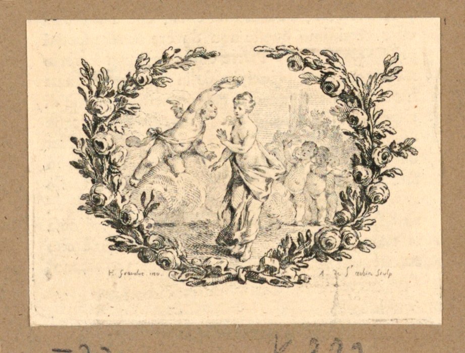 Bir Kızı Taçlandıran Bir Putto by Gravelot
