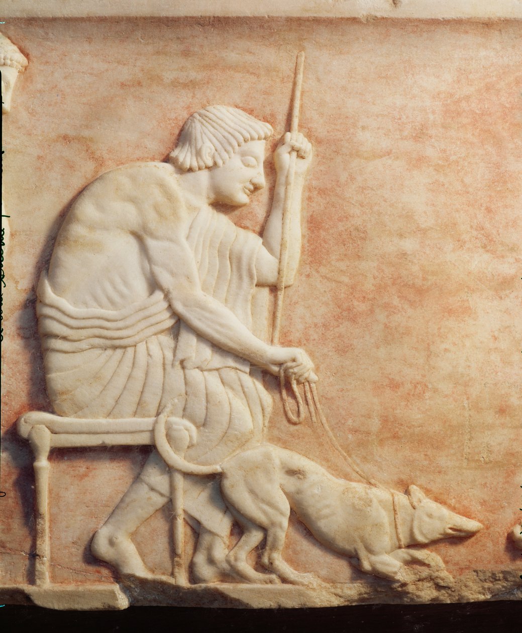 Animal baiting, relief from a statue base found in the Dipylon cemetery, Athens, c.510 BC marble detail of 60011 by Greek