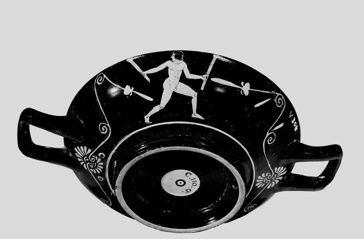 Atina kırmızı figürlü sapsız fincan, yaklaşık MÖ 400 (seramik) (ayrıca bkz. 278897) by Greek