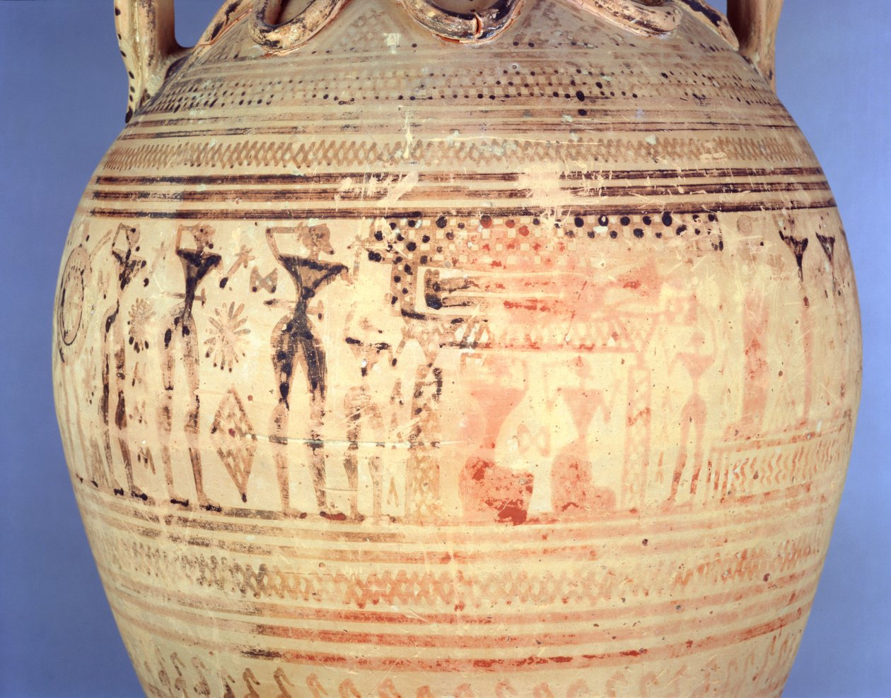 Tavan Arası Geç Geometrik IIb amfora, detay, MÖ yaklaşık 720-700 (seramik) by Greek