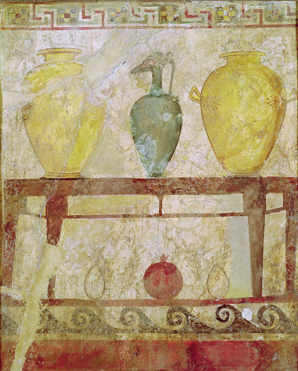 Vazoların sunulduğu cenaze plaketi, Paestum