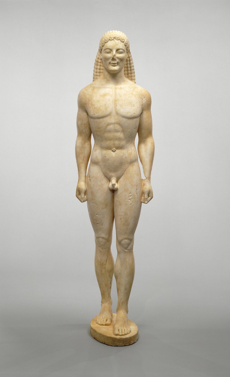Kouros, MÖ 530 dolayları (Dolomitik mermer) by Greek
