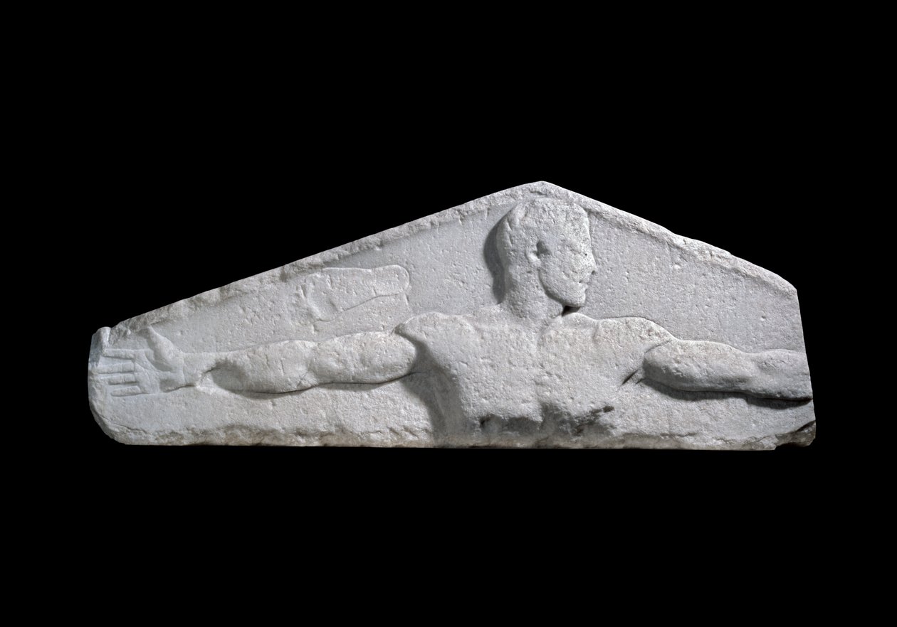 Metrological relief giving a standard length of a fathom (youth