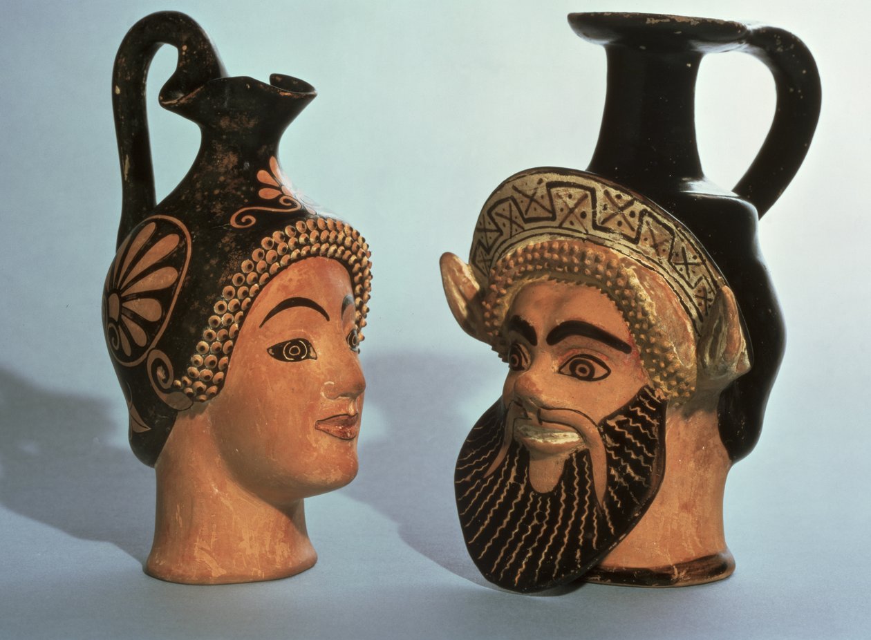 Oinochoe baş vazoları, muhtemelen Atina