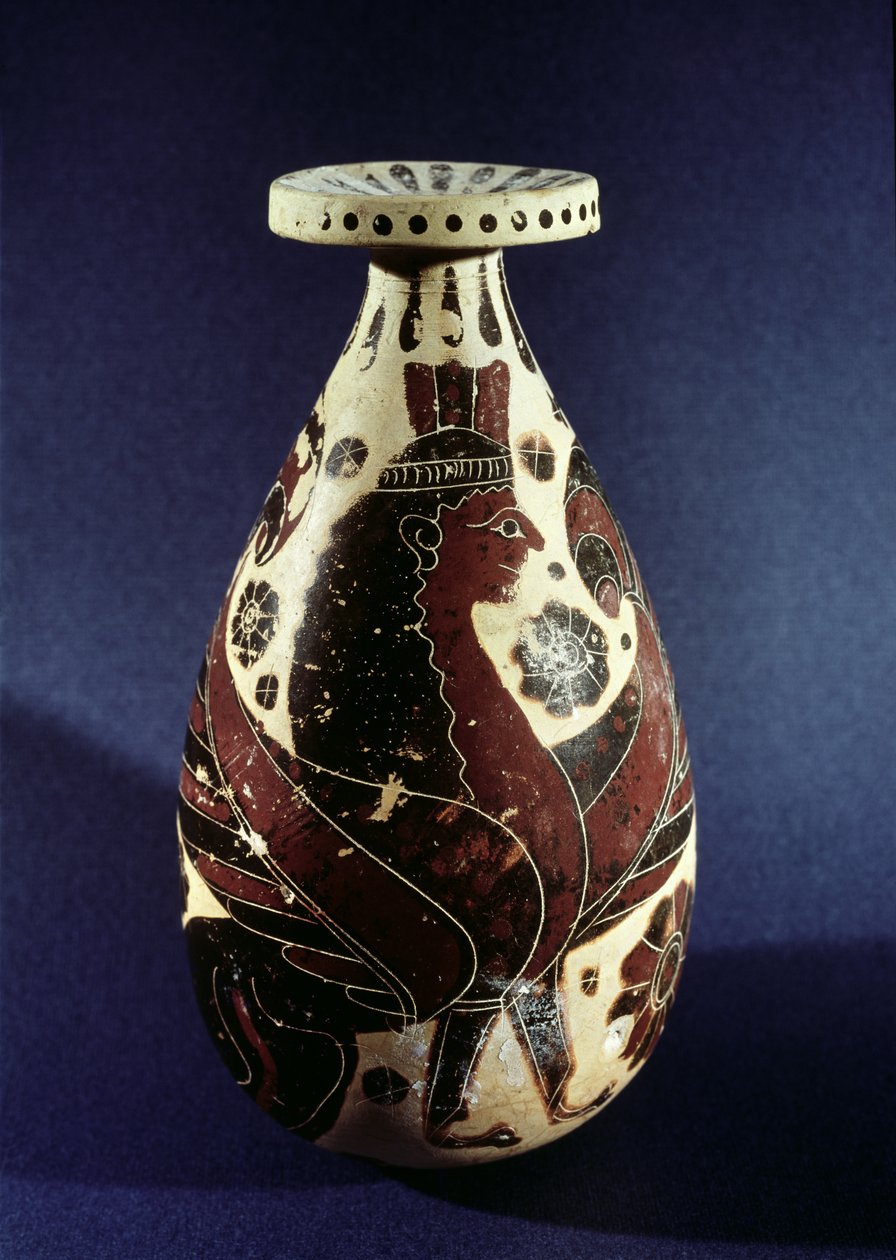 Sfenksli Proto-Korint tarzı vazo (seramik) by Greek