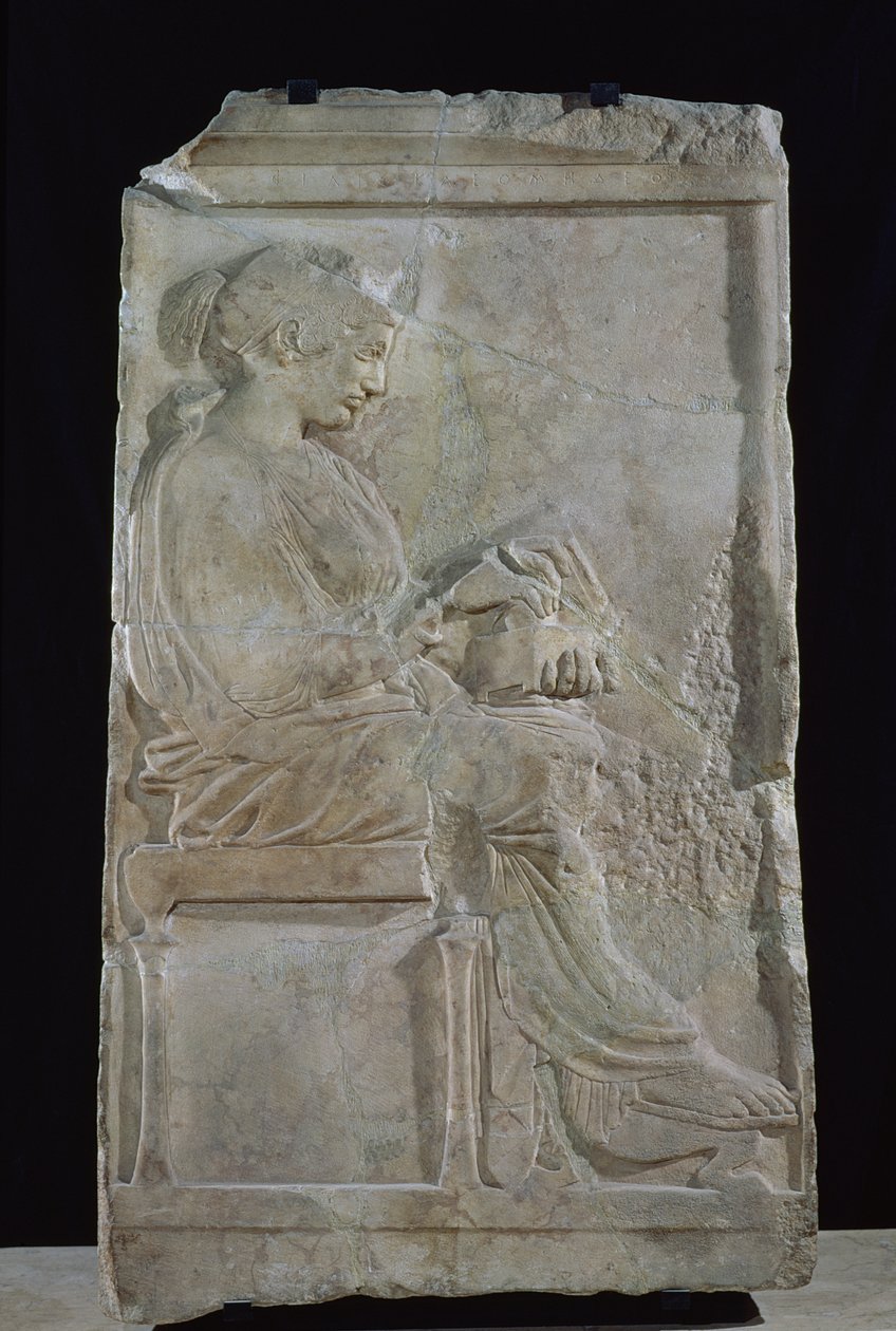Sparta Kralı Kleomenes'in kızı Philis Steli (mermer) by Greek