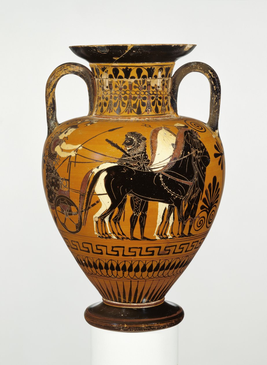 Attika siyah figür boyunlu amfora, Herakles