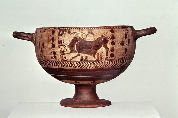 Siyah figürlü kotyle, yaklaşık MÖ 600-500 (seramik) (ayrıca bkz. 307544 ve 307546) by Greek