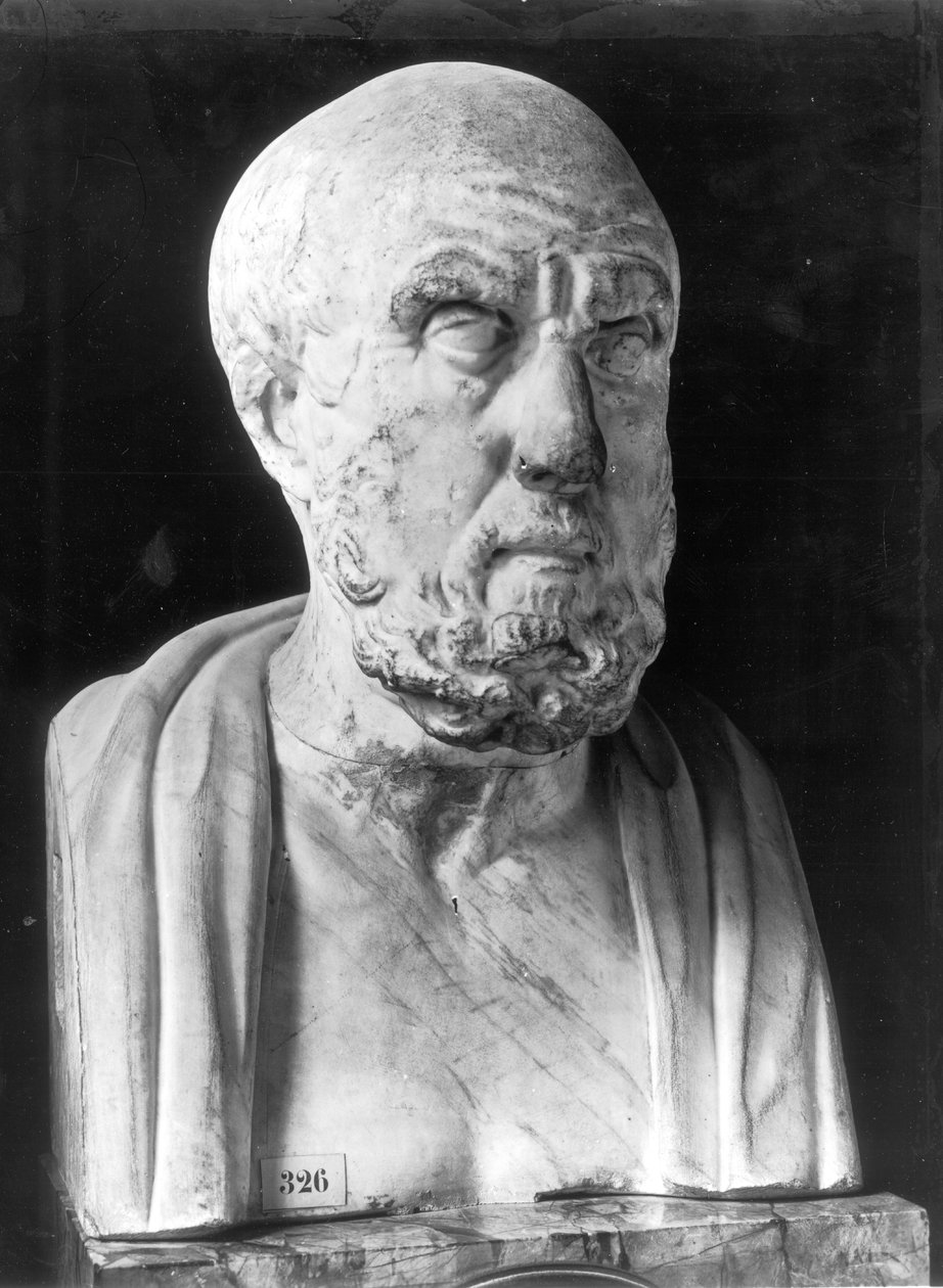 Hipokrat Büstü (M.Ö.460-c.377) (mermer) by Greek