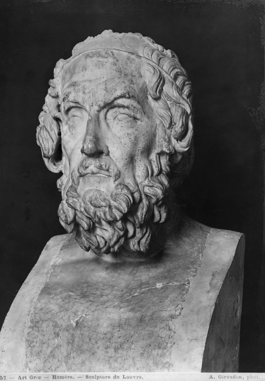 Homeros büstü, Helenistik dönem (MÖ 330-20) (mermer) by Greek