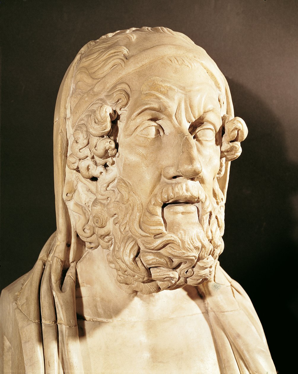 Homeros büstü, Helenistik dönem (MÖ 330-20) (mermer) by Greek