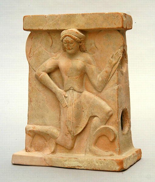 İrisli seramik sunak, yaklaşık MÖ 500 (seramik) by Greek
