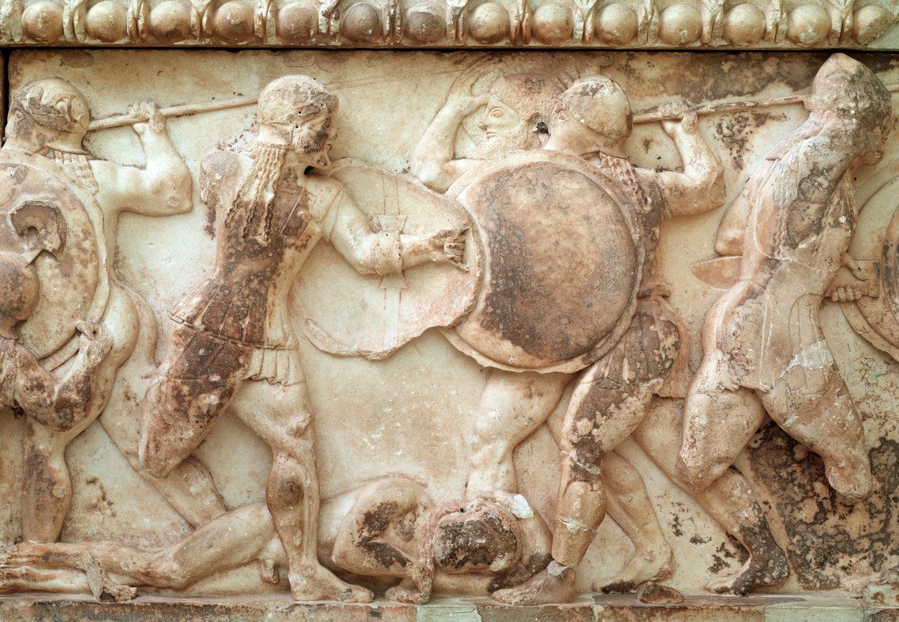 Gigantomachy (tanrılar ve devler arasındaki savaş) (kabartma, friz, MÖ 525) by Greek