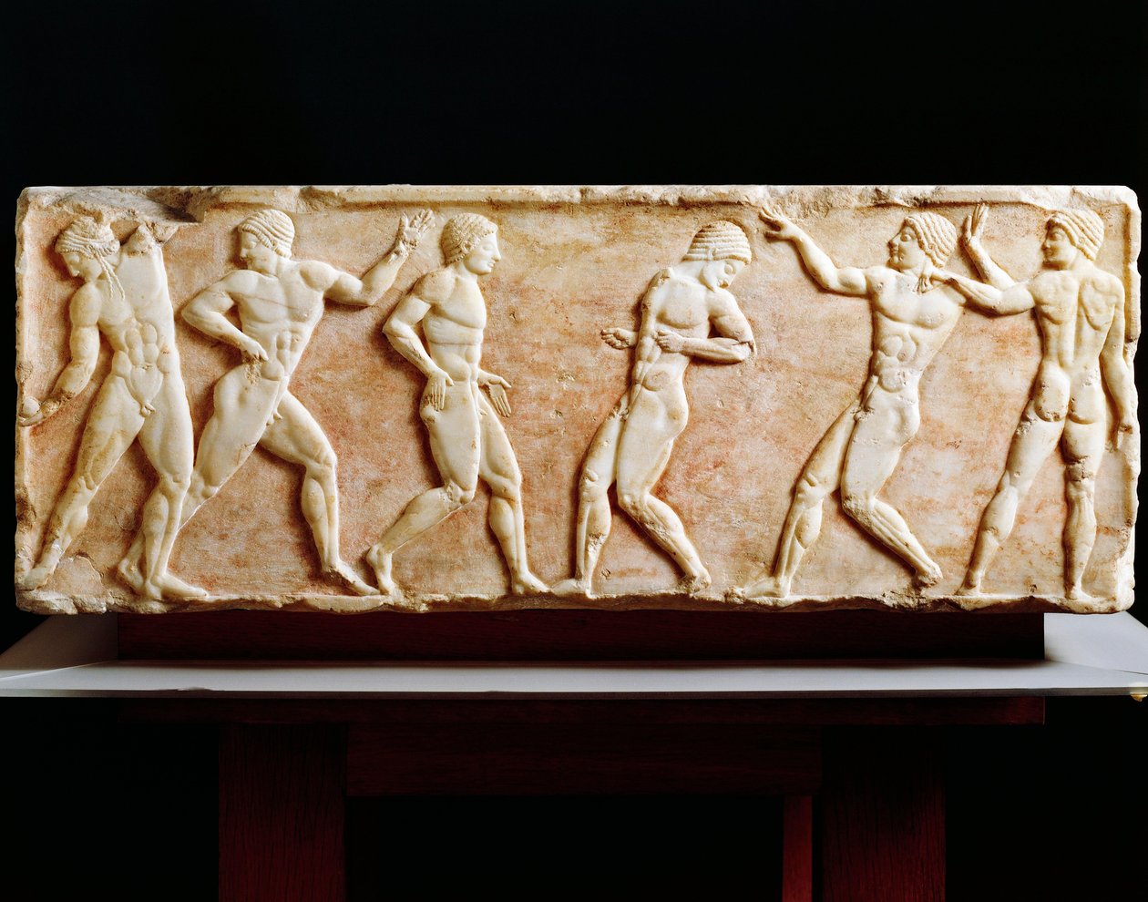 Yunan Uygarlığı, spor salonundaki sporcuları betimleyen stel, Atina