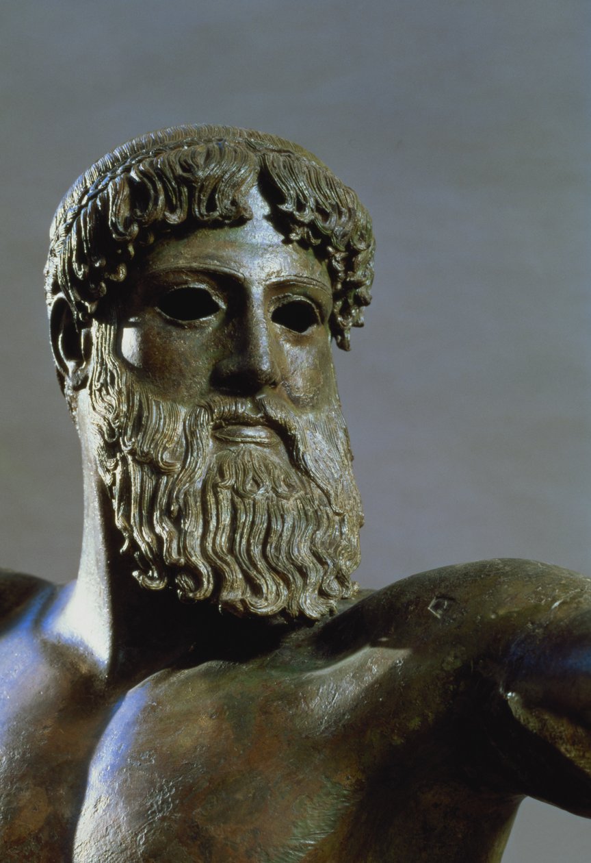 Poseidon Başkanı, c.460-450 M.Ö. bronz detay 111367 by Greek