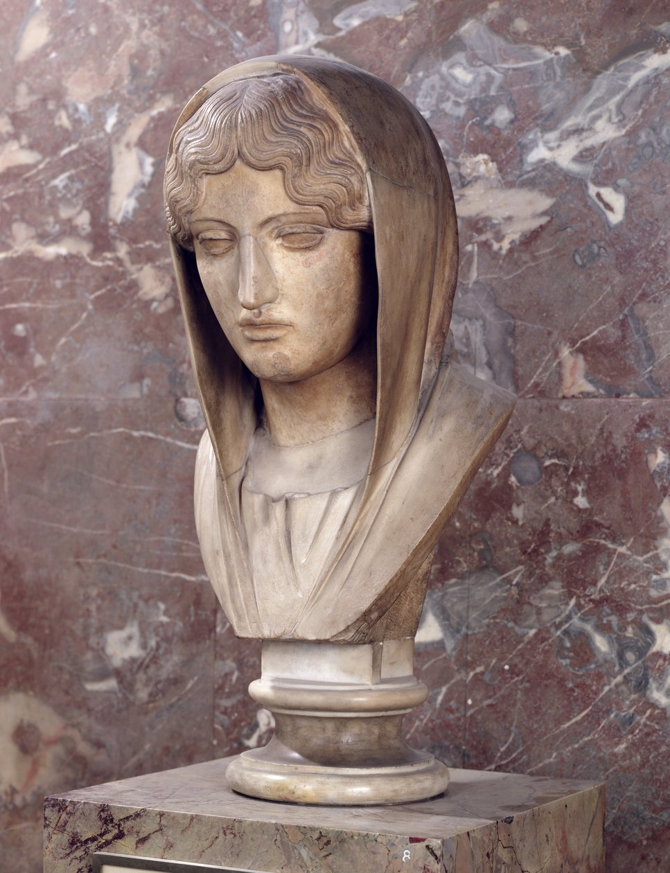Miletli Aspasia olarak bilinen bir kadının başı (mermer) by Greek