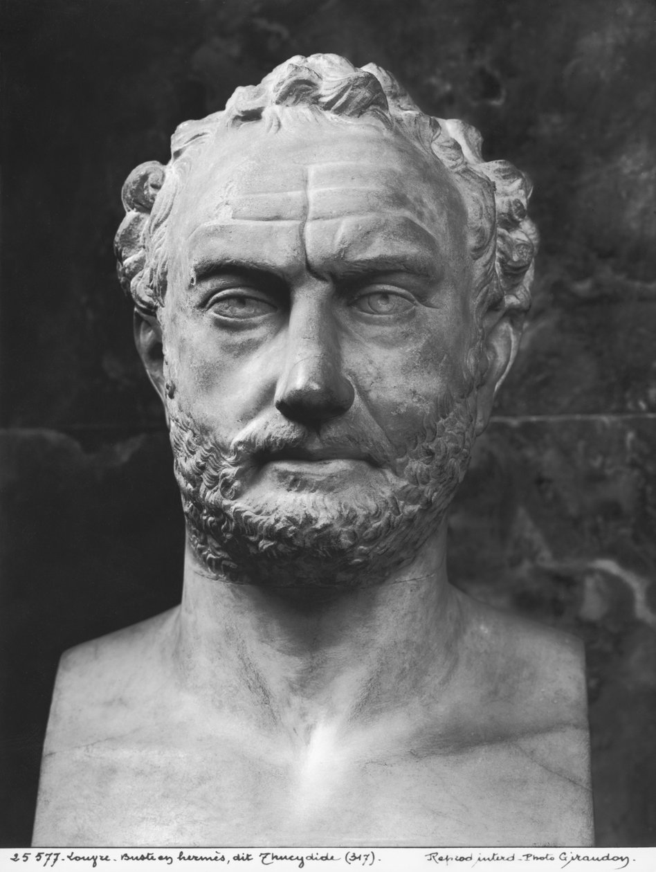 Bir adamın Herm, Thucydides olduğu söylenen (mermer) by Greek