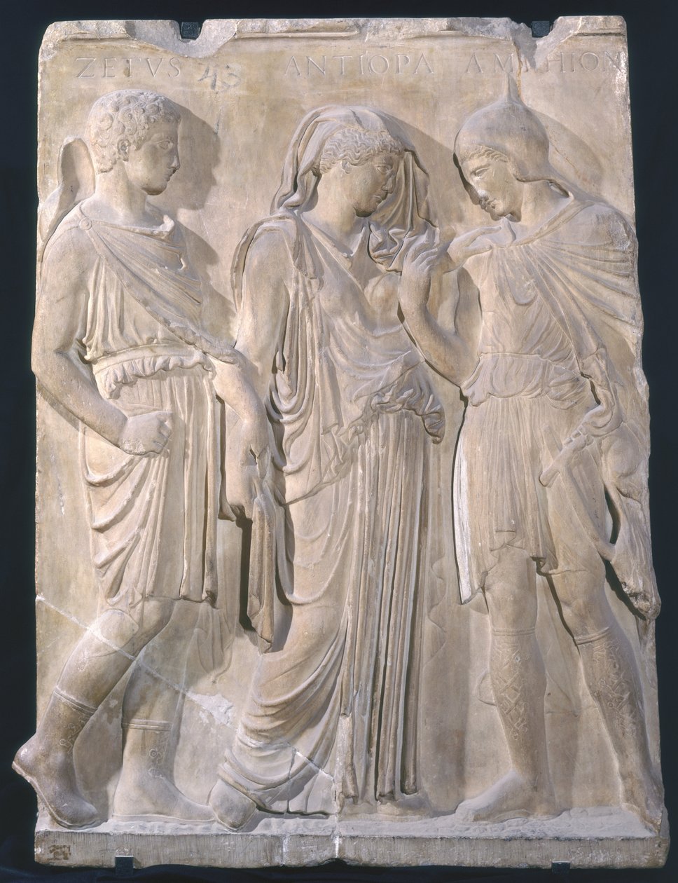 Orpheus, Eurydice ve Hermes (mermer) by Greek