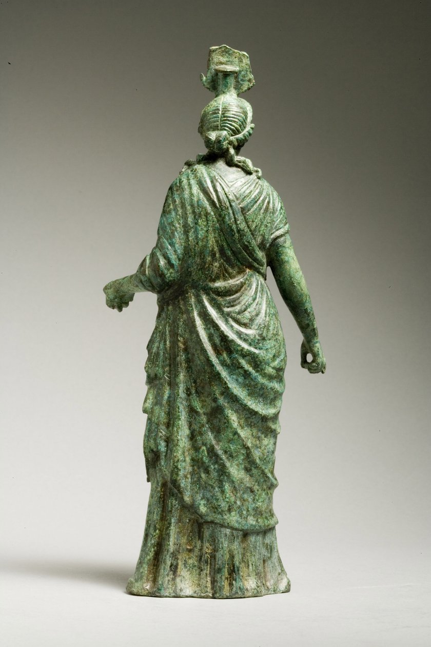 Rear view of a statue of Isis Fortuna, Hellenistic, 1st century BC-1st century AD (bronze) (see 270388 for front view) by Greek