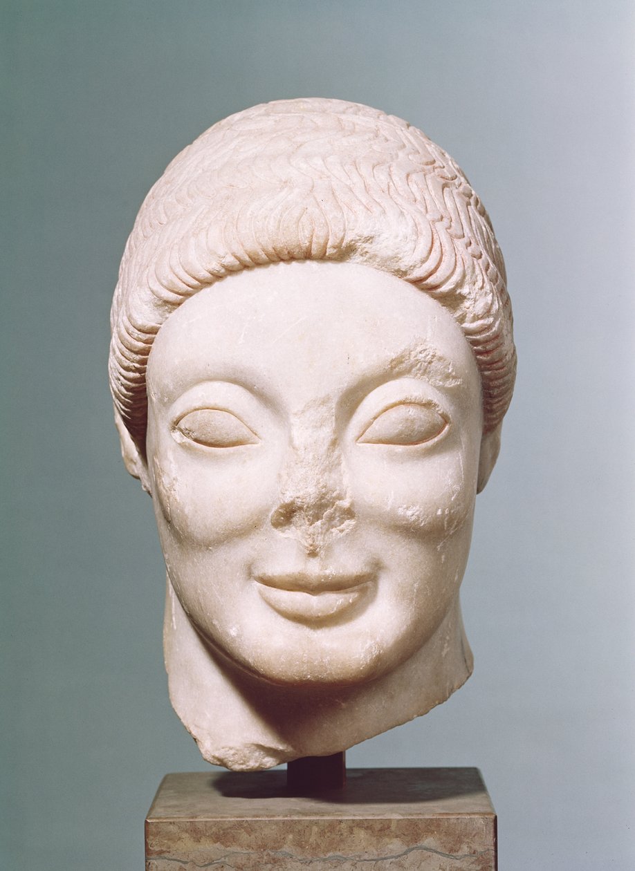 'Rayet Başı', Attic, Dipylon'dan, MÖ 530 dolayları (mermer) by Greek