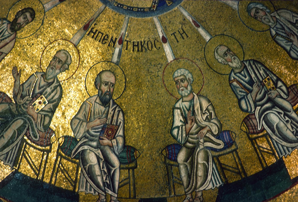 Havariler, Pentekost mozaiğinden detay, Katholikon