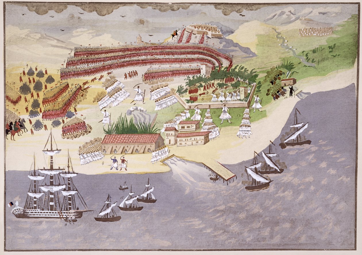 Nauplia Muharebesi, General Makryjannis'in Yunan Bağımsızlık Savaşı'nın Resimli Tarihinden levha 14 by Greek School