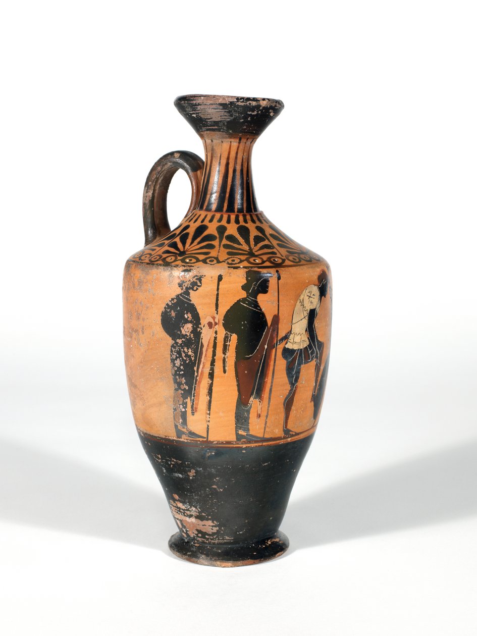 Lekythos, Savaş için silahlanan savaşçılar, MÖ 510-500 by Greek School