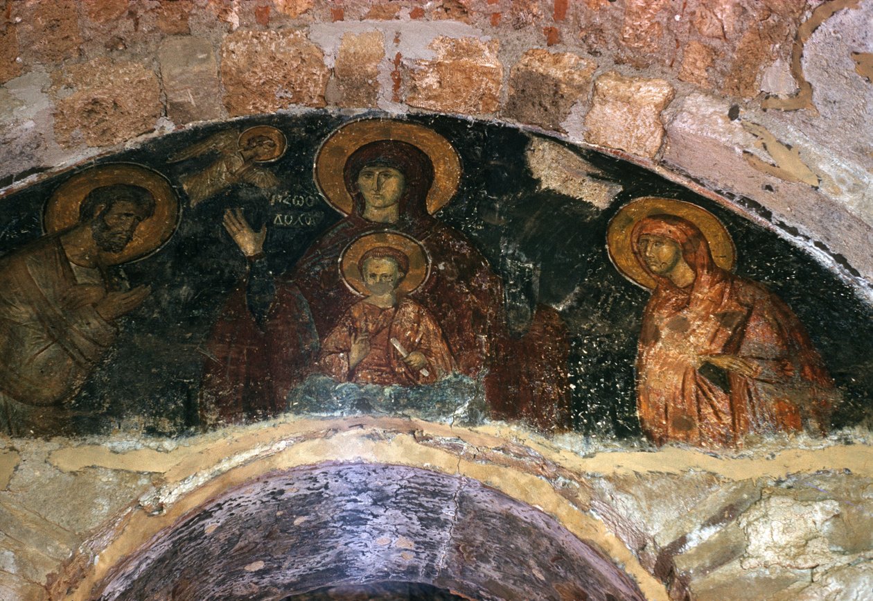 Meryem Ana, narteks duvar resmi, Afendiko kilisesi, Brontochion Manastırı by Greek School
