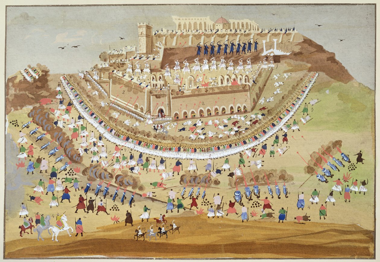 Yunan Bağımsızlık Savaşı'nın Resimli Tarihinden 1827'de Atina Kuşatması by Greek School