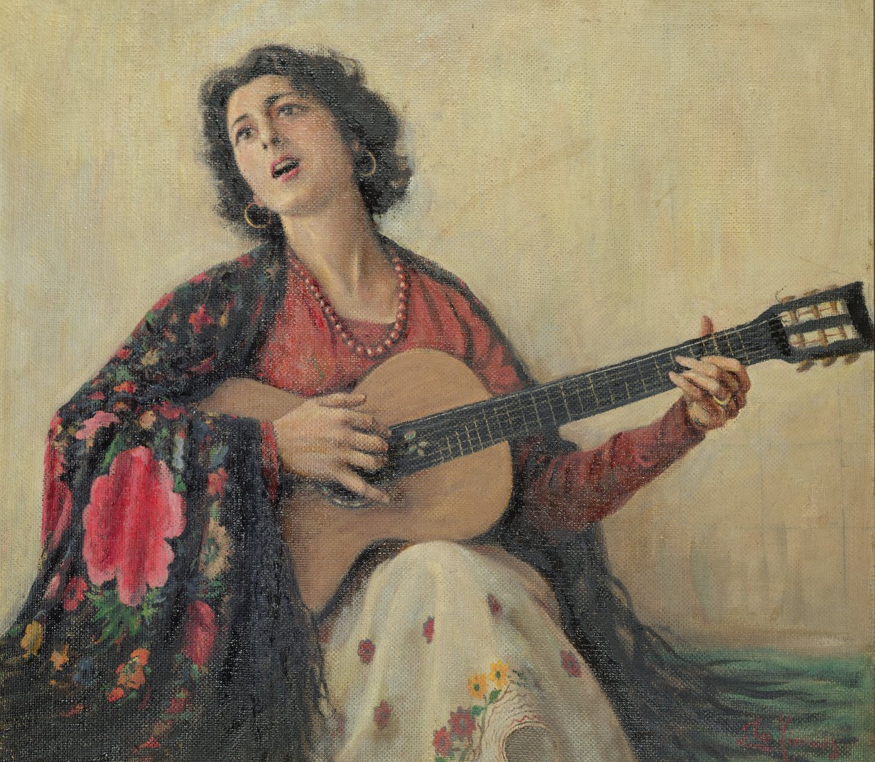Gitarlı kadın by Greek School