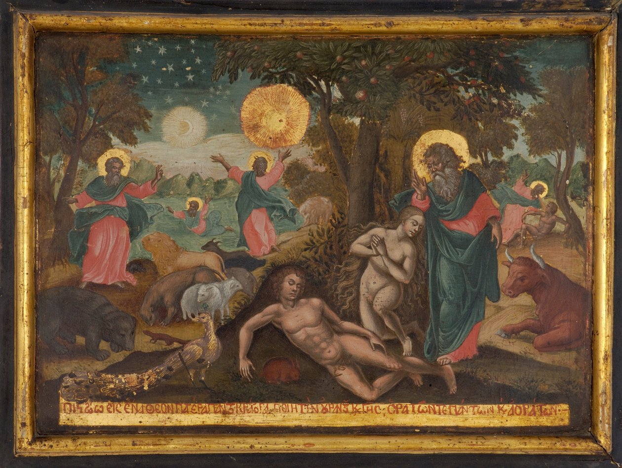 Credo in Deum, Yaratılış The Creed of the Apostles, 1700 by Greek icon