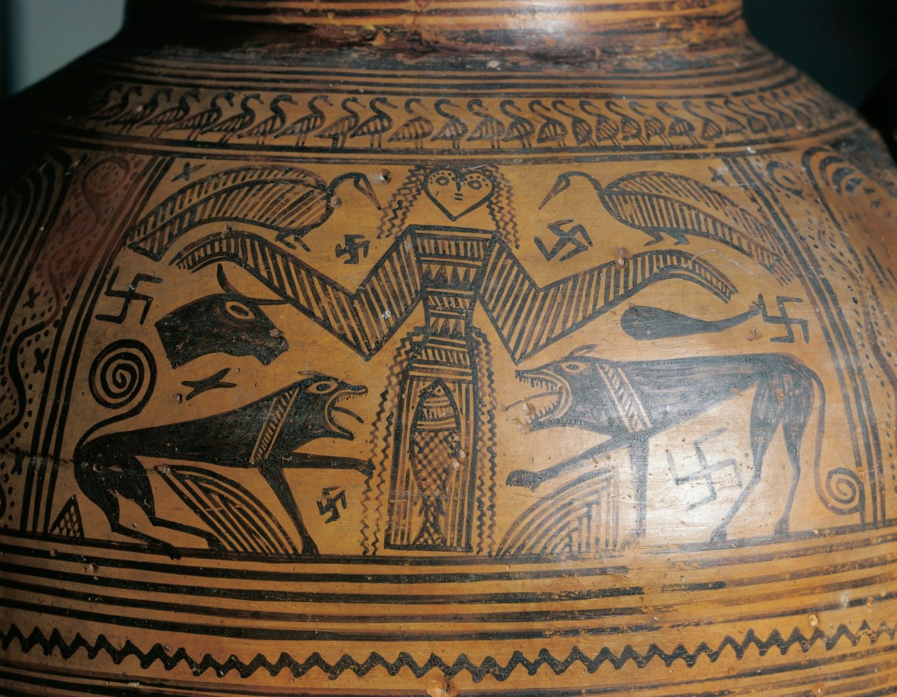 Thebes'ten Yunan uygarlığı, Boeotian amphora, detay by Greek School