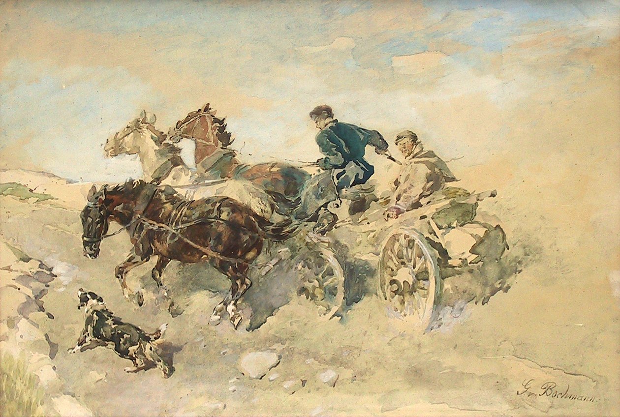 At arabasıyla Estonyalı köylüler by Gregor von Bochmann