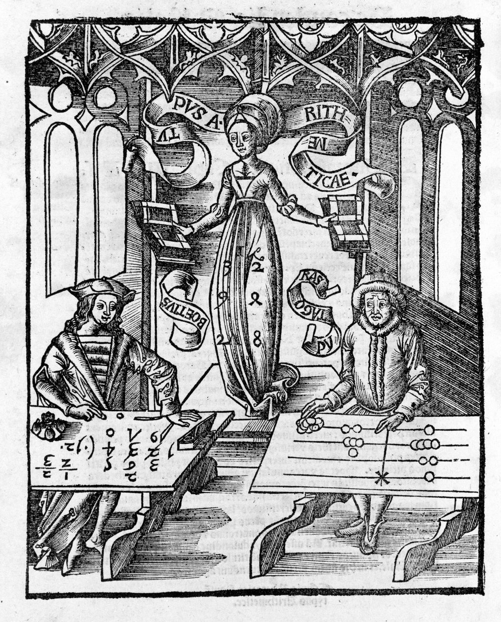 Liberal Sanatlar: Aritmetik - Gregor Reisch (1467-1525) tarafından “” Margarita Philosophica” da. Balya by Gregor Reisch